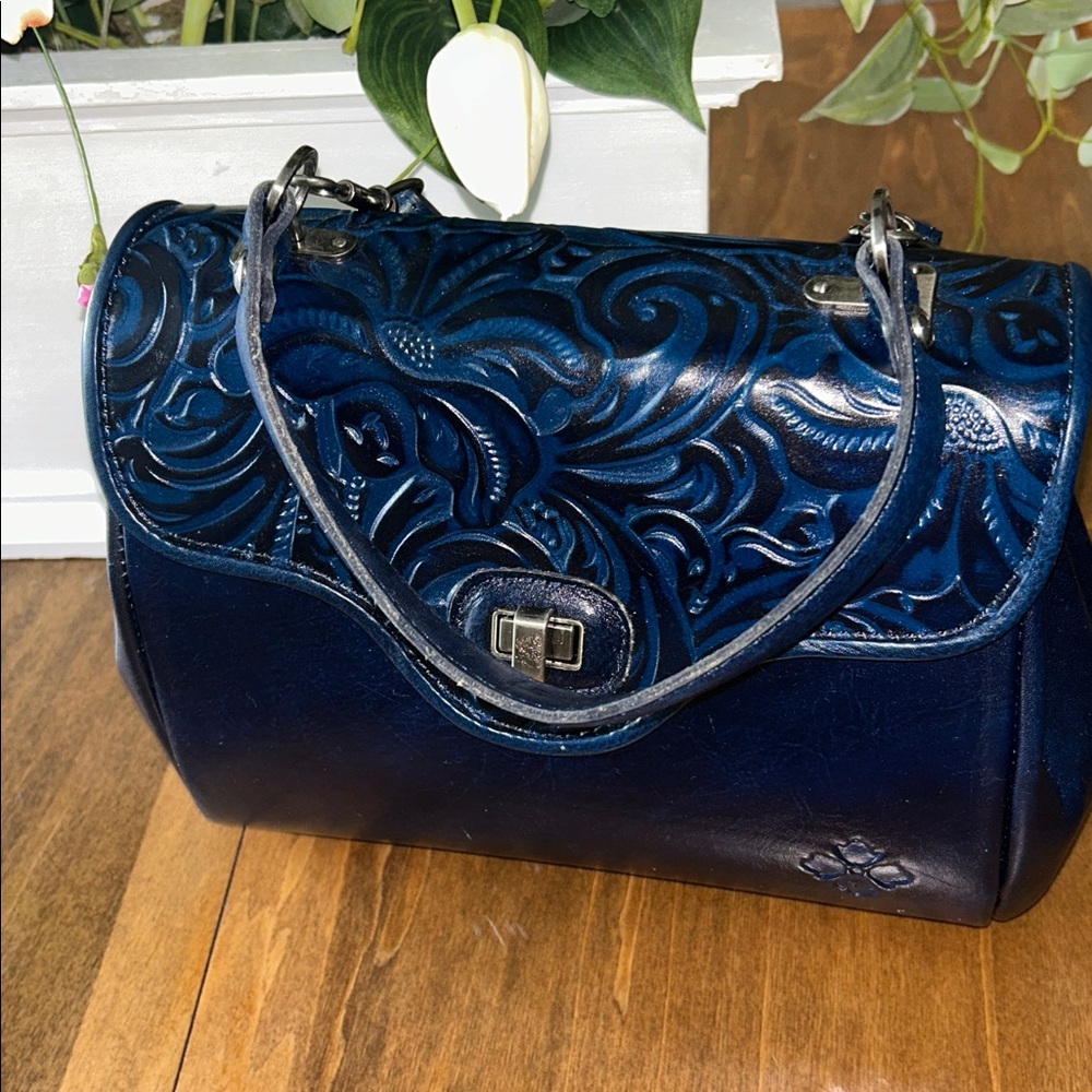 Patricia Nash Midnight Blue Embossed Shoulder Bag